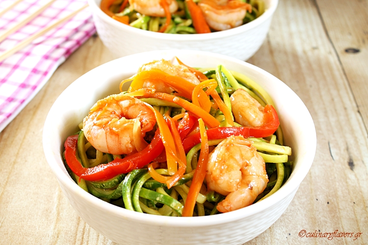 Mediterranean Shrimps with Zoodles